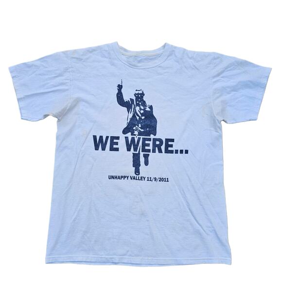 Penn State Happy Valley Tshirt White Unhappy Valley Coach Joe Paterno Football L - Picture 10 of 10